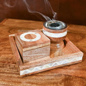 ชุดบาคูร์ไม้ทรงสี่เหลี่ยมแบบไม่ใช้ไฟฟ้า สไตล์อาหรับ สำหรับเป็นของขวัญวันอีดและรอมฎอน ขายดี ราคาถูก ชุดมูบาคาร์ - Product Image 1