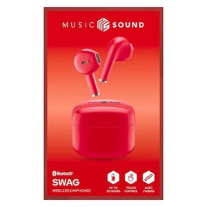 ไมโครโฟนบลูทูธ หูฟังเพลง MUSIC SOUND Swag Tws สีแดง BTMSTWSSWAGR - Product Image 2