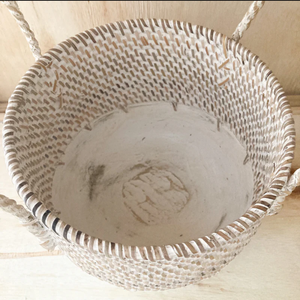 Cestas de Almacenamiento de Alimentos de Ratán Blanco Sisu Handicraft, Diseño Simple y Flexible, Ecológicas, con Asa, Forma Circular, Multiusos, Hanoi - Product Image 6