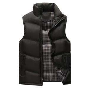 Nouvelle veste sans manches décontractée pour homme, automne-hiver, chaude, logo personnalisé, respirante, polyester/coton, grande taille, vente en gros, fermeture éclair - Product Image 3