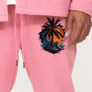 Pantalones de hombre estilo motero urbano, con efecto apilado, con cordón, de cintura media, de algodón ligero, tipo jogger para exterior, lavados - Product Image 3