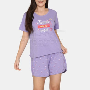 Ensembles courts d'été deux pièces pour femmes Polyester/coton mélangé léger respirant décontracté manches courtes couleur personnalisée haute - Product Image 4