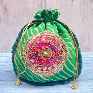 Ấn Độ Handmade Rajasthani Phong Cách Patola Potli Túi Đẹp Zari Làm Việc Potli Túi Cho Phụ Nữ Và Cô Gái Cho Đám Cưới Ủng Hộ Đảng - Product Image 5