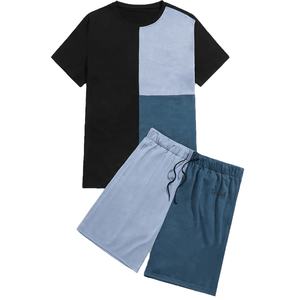 Meilleure vente logo personnalisé ensembles shorts pour hommes patch travail t-shirt à manches courtes avec short vêtements de sport t-shirt avec ensemble short pour hommes - Product Image 1