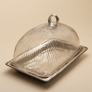 Cúpula de cristal decorativa con base de madera lisa Soporte para pasteles Artesanal Hecho a mano que ofrece acento decorativo para interiores - Product Image 1