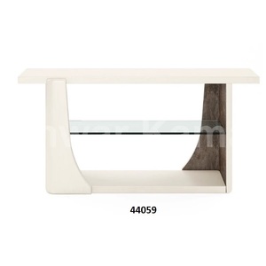 Mobilier décoratif de luxe pour salon, aspect moderne, base en verre avec dessus en marbre, pour table d'appoint de luxe à l'aspect moderne - Product Image 6