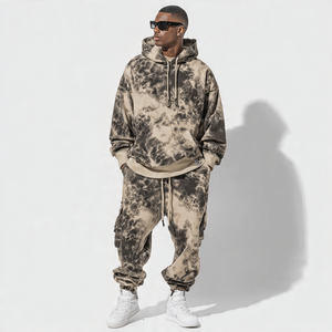 Conjunto Deportivo de Invierno para Hombre, Sudadera con Capucha y Pantalones Jogger Sublimados de 460 GSM, Corte Holgado y Extra Grande - Product Image 1