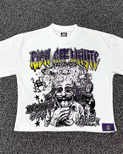 Pakistán hizo al por mayor clásico 100% algodón cuello redondo 3D Puff estampado camiseta blanca lisa de talla grande camisetas impresas para hombres - Product Image 6