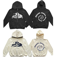 Sweat-shirt unisexe Y2K New Punk style streetwear américain, 100% coton, coupe oversize, doublure polaire, brodé, imprimé personnalisé, zippé, respirant