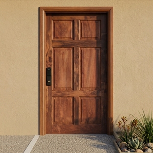 Juego de Puerta de Entrada Tradicional Legacy Estate de 6 Paneles, Elevada, de Madera Maciza de Merbau, Impermeable, con Marco Moldeado y Superficie Acabada - Product Image 3