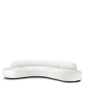 BJrn L Muslin White Modern Luxury Reclining Sectional <b>Sofa</b> 2-Seater with <b>Sponge</b> Fill <b>for</b> Living Room Use in Apartments - Product Image 1