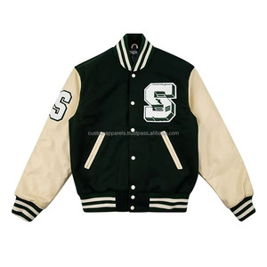 Chaqueta Universitaria de Lana para Hombre, Estilo Bomber, con Logotipo Bordado en Chenilla Personalizado para Escuelas y Universidades, con Parches de Béisbol y Letras - Product Image 1