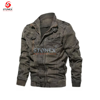 Chaqueta Vaquera de Moda para Hombre, Estilo Vintage Lavado, Ecológica, Informal, Ropa de Exterior, Etiqueta Personalizada, Marca Privada, Servicios OEM