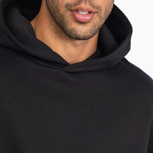 Conjunto de chándal con capucha y Jogger negro liso, ropa de invierno de lana suave, traje informal cómodo unisex, sudadera cálida, pantalones de chándal - Product Image 4