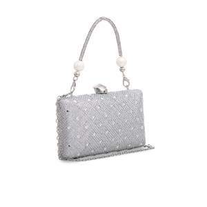 Women's <b>Silver</b> Fancy P23850 <b>Clutch</b> - Product Image 2