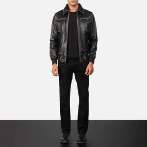 Veste en cuir OEM pour hommes 2025, vêtements d'extérieur en cuir véritable de qualité supérieure, style motard classique, streetwear tendance, veste en gros pour hommes - Product Image 3