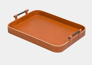 Bandeja de servicio de piel sintética de varios tamaños con logotipo personalizado al por mayor y asas para uso de mesa estético o necesidades de servicio informales - Product Image 6