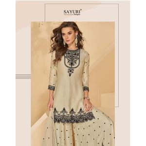 Conjunto de traje de tela Chinon ligero de suministro al por mayor para mujer, perfecto para fiestas y ocasiones informales, disponible al mejor precio - Product Image 1