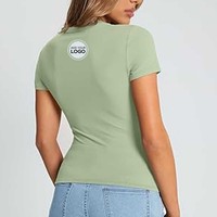 Camisetas Casuales de Corte Ajustado para Mujer Bella Canvas 6400 Ecológicas con Logotipo Personalizado Bordado y Serigrafiado al Mejor Precio