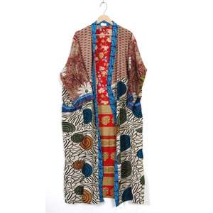 Robes de kimono 100% soie pour femmes, imprimées à la main avec des motifs floraux, vêtements de nuit d'été et de printemps, cadeau - Product Image 2