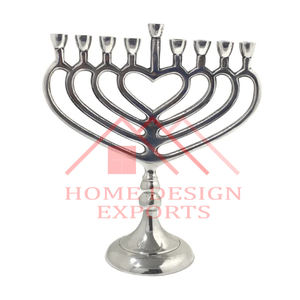 Bougie Menorah unique pour la décoration intérieure Bougeoir en métal aluminium de haute qualité Menorah pour décoration de mariageBest Seller - Product Image 5