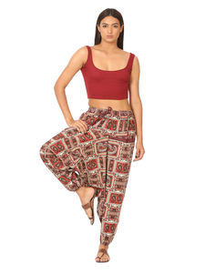 <b>Women's</b> Boho Harem <b>Joggers</b> Sustainable Soft Cotton Canvas Free Size Breathable Casual Loungewear Winter Yoga Pants Loose Flat - Product Image 6