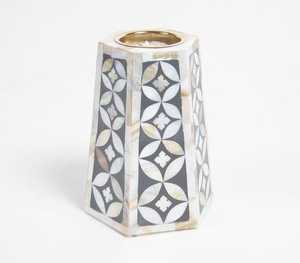 Premium <b>Bone</b> Inlay Candle Stand for Home Decor Luxury Religious Candle Holder - Product Image 2