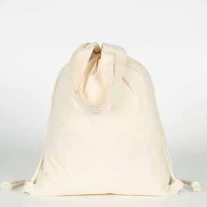 Cotton <b>Drawstring</b> <b>Backpack</b> 14x16 (35x40 Cm) Eco-Friendly 4 oz Portable Lightweight Large Capacity Casual Style for Advertising - Product Image 3