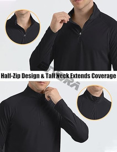 เสื้อสเวตเตอร์มีซิปแขนยาวครึ่งแขนสำหรับผู้ชายเสื้อกีฬากลางแจ้งแบบสวมหัวมีความชื้นสำหรับออกกำลังกายในฤดูหนาว - Product Image 6
