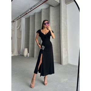 Vestido Negro de Viscosa Topshow, Diseño Casual al por Mayor con Estilo Simple - Product Image 4