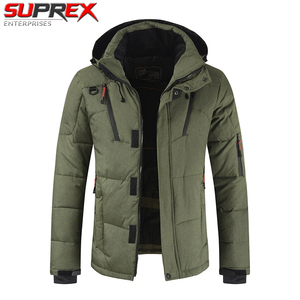 Chaqueta Acolchada de Invierno para Hombre, Impermeable, con Capucha y Cremallera Larga, Cálida, Cortavientos, para Exteriores, Parka Gruesa con Aislamiento, para Senderismo y Viajes - Product Image 4