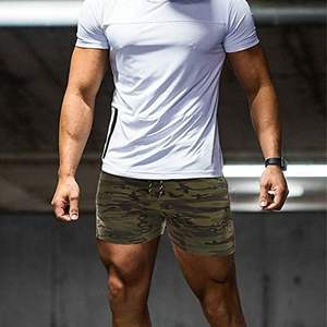 Gran oferta de ropa deportiva de estilo callejero para hombre, camisetas de patrón sólido y pantalones cortos de talla grande a juego para entrenamiento deportivo - Product Image 3