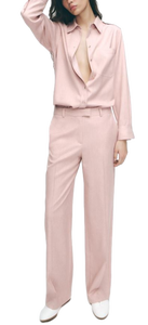 Pantalon rose poudré pour femme de qualité supérieure pour une déclaration de mode haut de gamme disponible à un prix abordable - Product Image 2