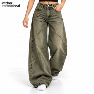Jeans pour femmes en gros, jeans longs, jeans à jambes larges, fournisseur direct d'usine pour les détaillants de mode américains, en gros - Product Image 4