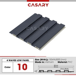 Modern 160x20x3000mm Bamboo Charcoal Fiber PVC Wall Ceiling Cladding Panels Moisture-Proof 4 Waves High Panels <b>Fluted</b> Furniture - Product Image 5