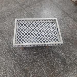 ถาดเสิร์ฟไม้ทรงสี่เหลี่ยมฝังกระดูกลายดอกไม้มีสไตล์สำหรับรับประทานอาหารกาแฟสำหรับงานแต่งงานเทศกาลดิวาลีแบบประหยัด - Product Image 4