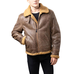 Chaqueta de Cuero de Piel de Oveja para Hombre, Nueva Colección de Invierno, Cálida, de Manga Larga, Fabricada en Lona Impermeable y Ecológica - Product Image 1