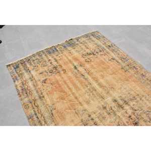 Vintage Large Rug 5x9.1 ft, <b>Brown</b> Blue Southwestern Rug <b>Wool</b> - Product Image 5