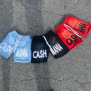 Pantalones cortos descoloridos de moda americana para hombre de alta calidad con parches de lavado ácido impresos con pantalla personalizada pantalones cortos de estilo callejero para hombre - Product Image 4