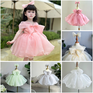 2 Ely American gasa princesa vestido para niños moda lindo Vestido corto de gran tamaño OEM ODM hecho Vietnam verano para niña - Product Image 6