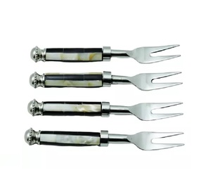 Ensemble de serveurs à salade plaqué argent avec poignée en laiton pur Serveur à salade moderne de haute qualité élégant pour servir les légumes - Product Image 5