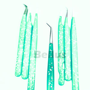 Pinzas para pestañas de copo de nieve con brillo esmerilado, Punta puntiaguda de precisión recubierta de Gel, herramienta de pestañas sostenible de acero inoxidable anticorrosivo - Product Image 1