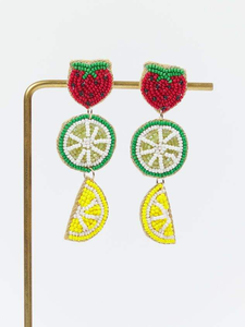 Pendientes de Fruta de Naranja de Lujo para Mujer con Bordado de Cuentas Hecho a Mano en un Elegante Diseño Multicolor - Product Image 6