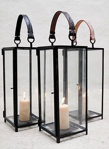 Metal Designer With Leather Handles High Quality Square Antique Vintage Iron <b>Lantern</b> Home Decor Direct Factory - Product Image 6