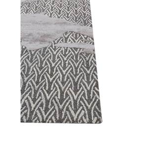 พรมทอมือ Tra-15046 & ผ้าวิสคอสรูปแบบนามธรรมสีเทาและสีดำสำหรับใช้ในบ้าน-ทางเดิน - Product Image 4