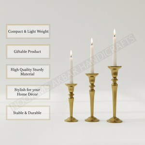 Decoración del hogar Lujoso Vintage Gold Dinner Stick Portavelas Decoración Romántica Metal Oro Portavelas Aluminio - Product Image 2