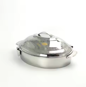Casserole en métal avec couvercle classique disponible à un prix raisonnable Pots chauds argentés au design simple pour hôtel et maison - Product Image 2