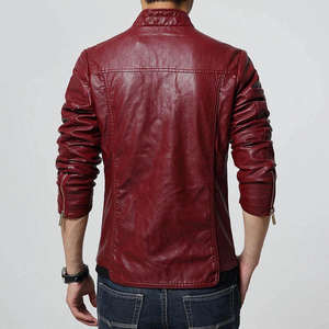 Veste en cuir pour homme de haute qualité, fermeture éclair, manches longues, style le plus récent, vêtement d'extérieur en cuir pour homme - Product Image 2