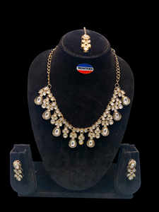 Collier en or antique serti de pierres Kundan Collection de bijoux de mode - Product Image 4