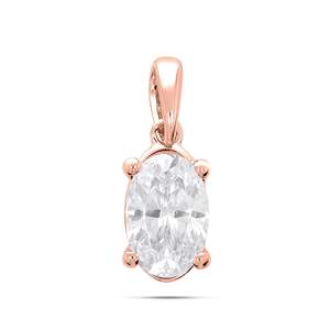 Colgante Solitario con Diamante de Corte Ovalado para Mujer - Product Image 2